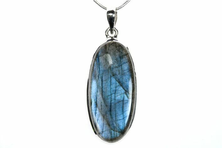 Brilliant Blue Labradorite Pendant with Chain #278287